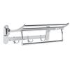 Bathroom Stainless Steel Wall Mounted Folding Towel Rack Storage Holder Shelf with 3 Hooks