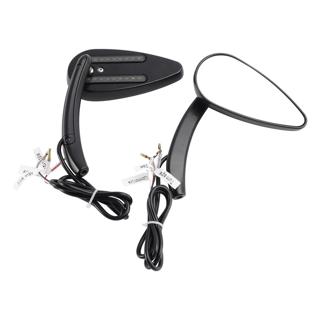 Black Custom Dynamics LED Turn Signal Mirrors For Sportster 883 1200 1990-2021