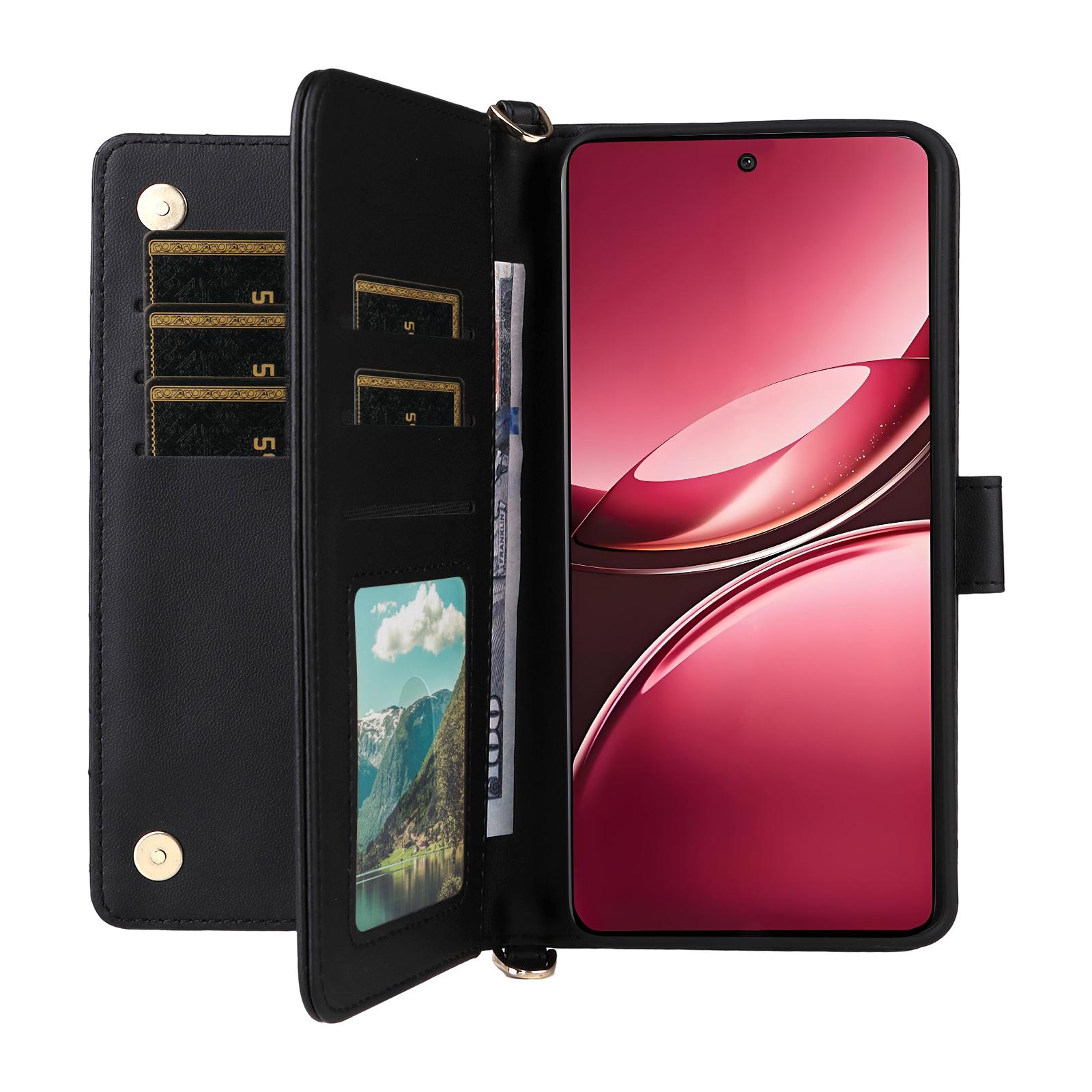 

For vivo V50 5G Wallet Case with Shoulder/Wrist Strap Leather Phone Cover Stand Pink