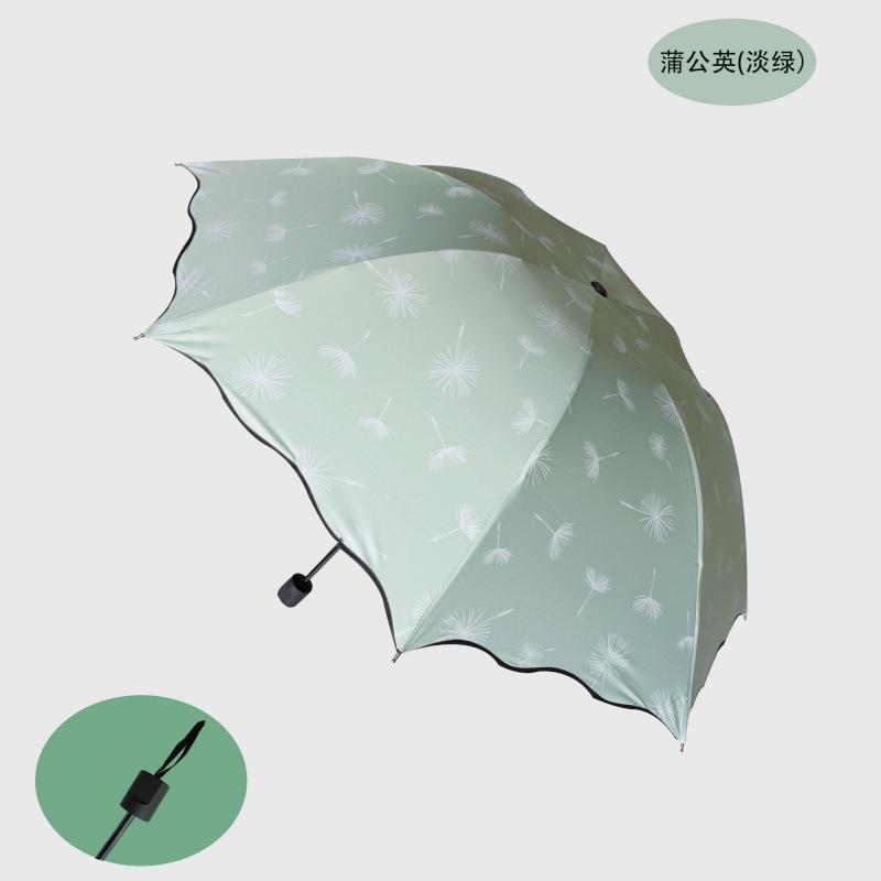 New Dandelion Folding Sun Umbrella Sun Umbrella Black Rubber UV Protection Rain Rain Dual-use Windproof Umbrella Academy