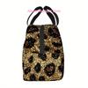 1pc, Golden Leopard Print Fabric Texture Printed Thermal Bag, Insulation Bag, Insulated Bag. Not for Food Contact. Suitable for