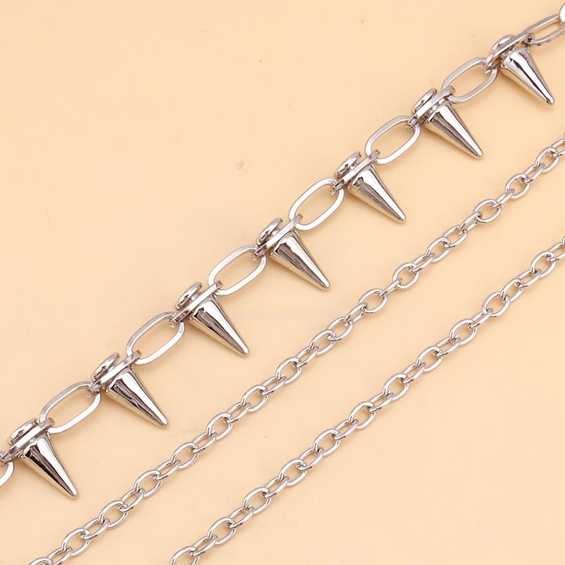 European and American Belt Accessories, Pants Chains, Hip-hop Punk Riveted Stage Performances, Multi-layer Waist Chain Outfit Jeans