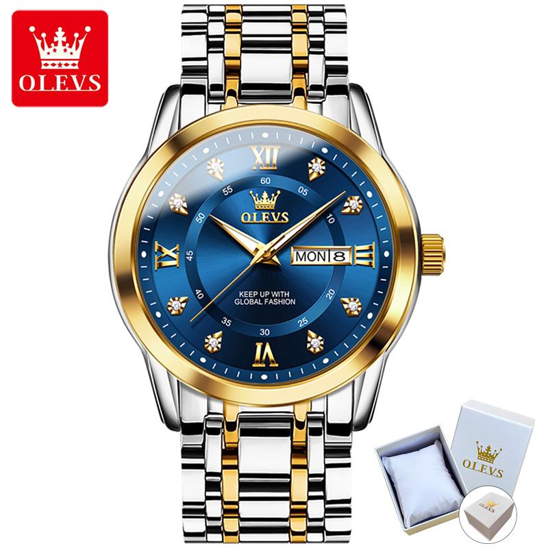 

OLEVS Мужские часы Модные трехмерные циферблаты Двойной календарь Кварцевые часы Водонепроницаемые мужские часы