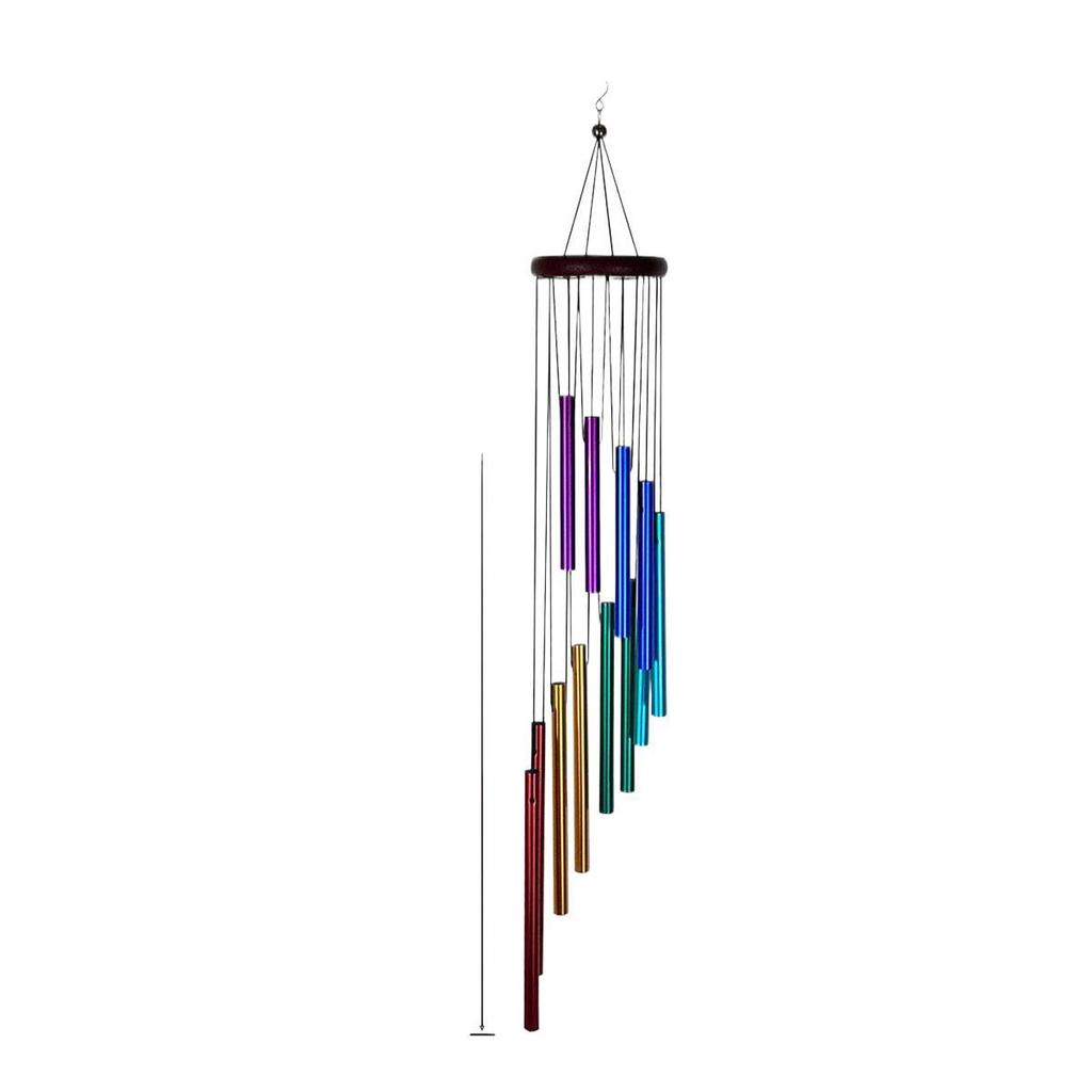 12-Tube Handmade Wind Chime Pendant for Balcony, Courtyard, or Living Room – European & American Style