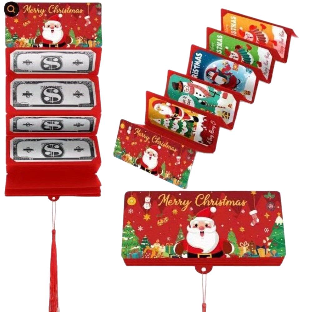 2026 Christmas Surprise Red Envelope Money Box with 10 Card Slots