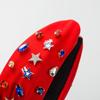 US Blue White National Flag Rhinestone Knot  Hairband Headband Adult Hair Accessories Hair Jewley