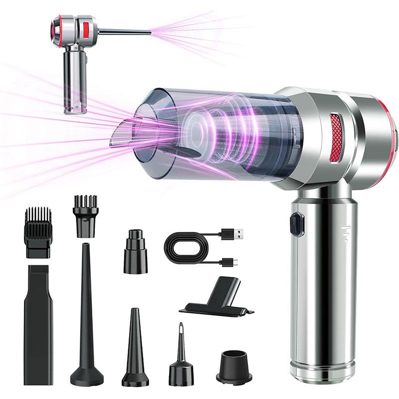 Portable Dual-Use Handheld Car Vacuum Cleaner with Powerful Suction and Inflatable Function for Home and Car