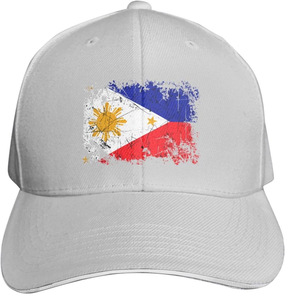 Boné de Beisebol Bandeira das Filipinas Desgastada Poliéster Casual Ajustável Proteção Solar Chapéu Esportivo
