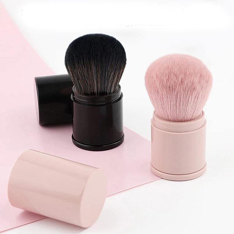 Dustproof Retractable Multi-Functional Makeup Brush: Large Powder, Blush, Setting, and Excess Powder Brush.