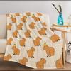 Cute Cartoon Capybara Blanket Soft Plush Flannel Fleece Throw Blanket for Sofa Couch and Bed Cozy Warm Living Room Decor