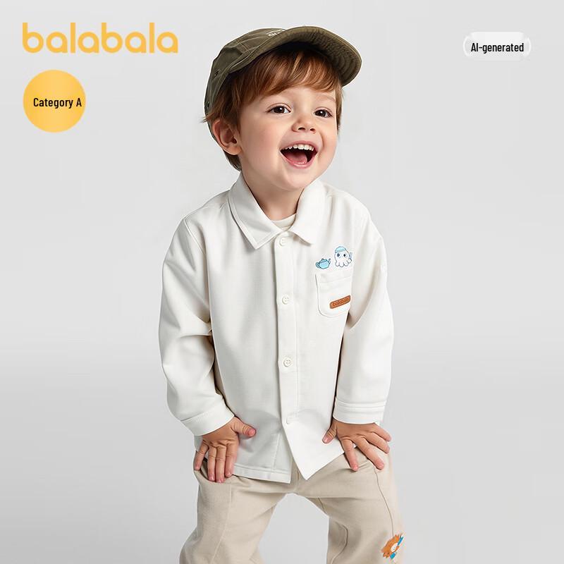 Balabala Baby Summer Long Sleeve Collared Shirt