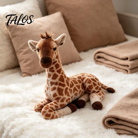 Soft Decorative Doll Realistic Giraffe Plush Toy, Stuffed Animal Pillow for Kids, Cute Room Ornament Nordic Home Decor, Cuddle Doll, Gift Children