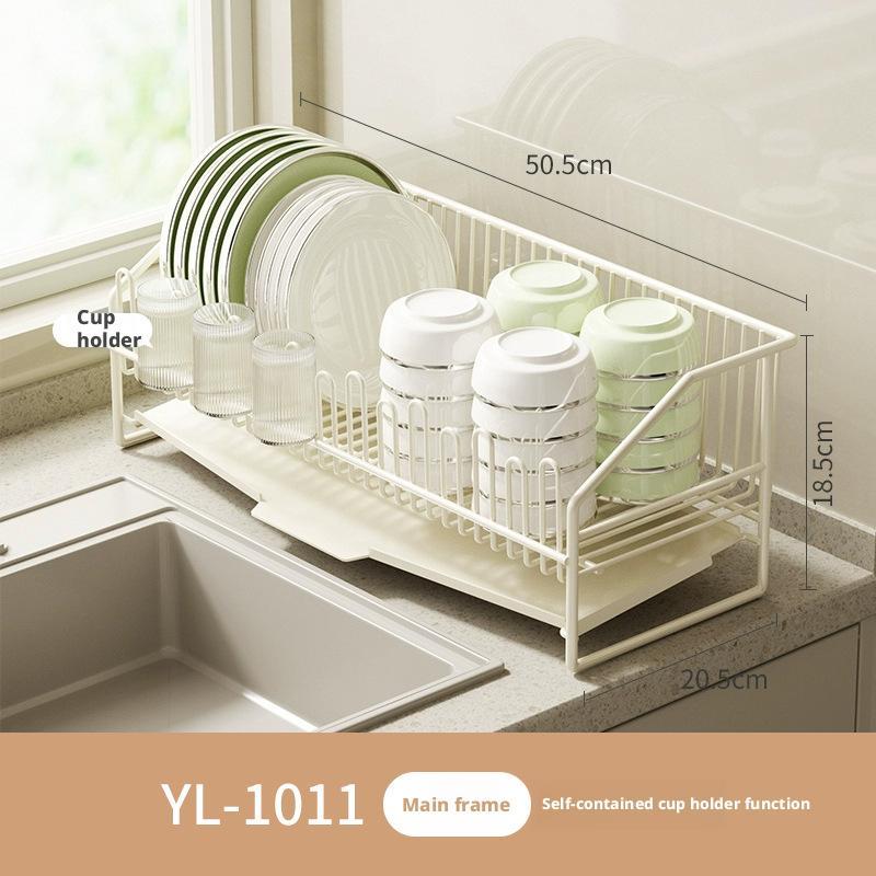 Kitchen Drain Dish Rack Holder Sink Countertop Bowl Chopstick Cutlery Storage Basket Dishes Organizer Hanger Draining Shelf