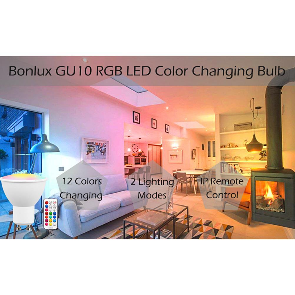 RGBW GU10 LED Zmieniająca Kolor Reflektor 2 Tryby Oświetlenia 3 W Żarówka LED RGB Z Pilotem Pamięć