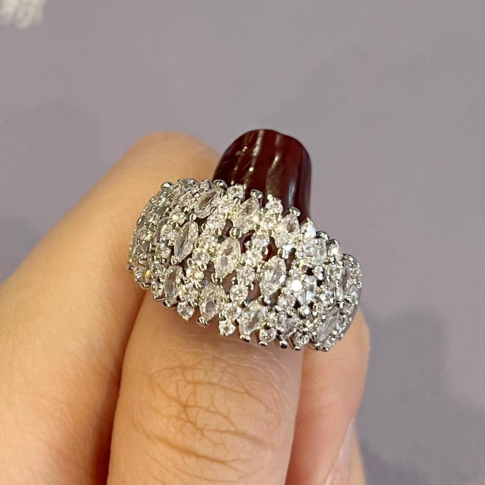 

CAOSHI Gorgeous Lady s Party Rings Dazzling Crystal CZ Zircon for Wedding Ceremony High-quality Gift Accessories for Engagement 6