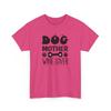 Dog Mother Wine Lover T-Shirt – Cute Puppy Lover Paw Print Graphic Tee