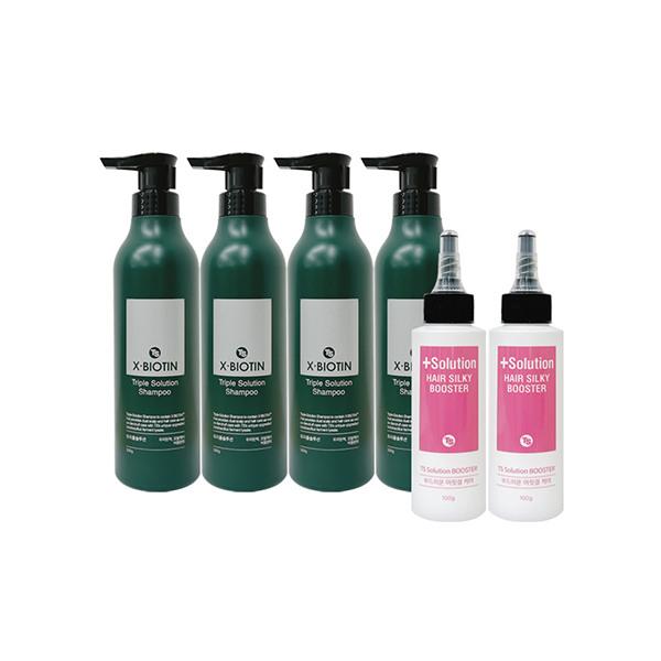 TSX Biotin Shampoo 500g x 4 + Silky Booster 100ml x 2
