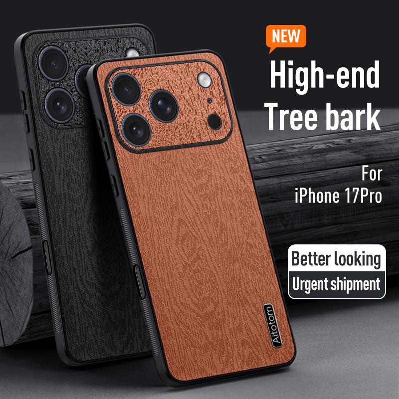 Luxury Tree Pattern Leather Skin Case For iPhone 17 Pro Max iPhone 16 15 14 13 Pro Max Hybrid TPU+PU Shockproof Matte Phone Cover Cases