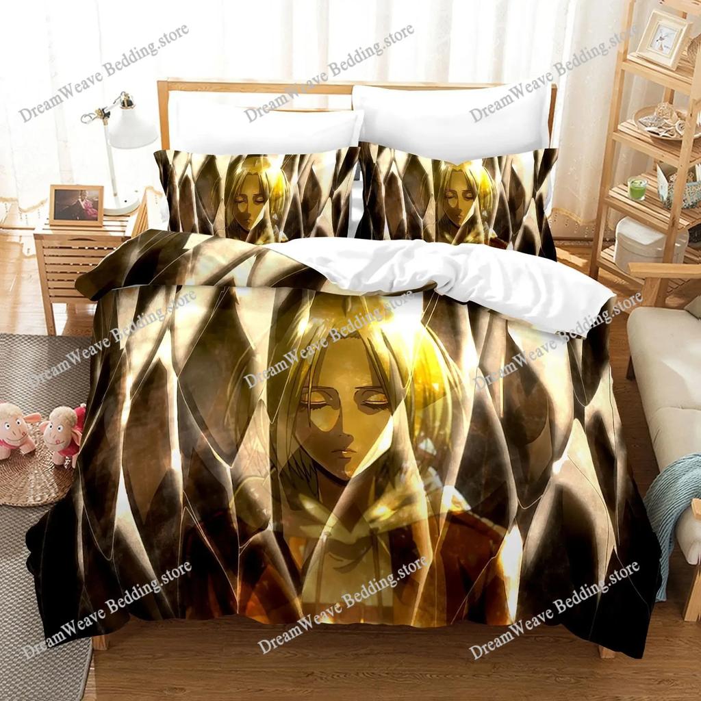 3D Printed Anime Attack on Titan Bedding Set Duvet Cover Bedroom Comforter Single Twin King _Size Quilt Cover Home Textiles