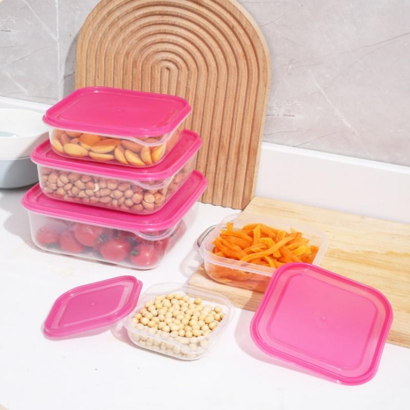 17Pcs/Set Freshness Preservation Box Set Plastic Lunch Box Kitchen Refrigerator Ingredient Packaging Microwave Lunch Box