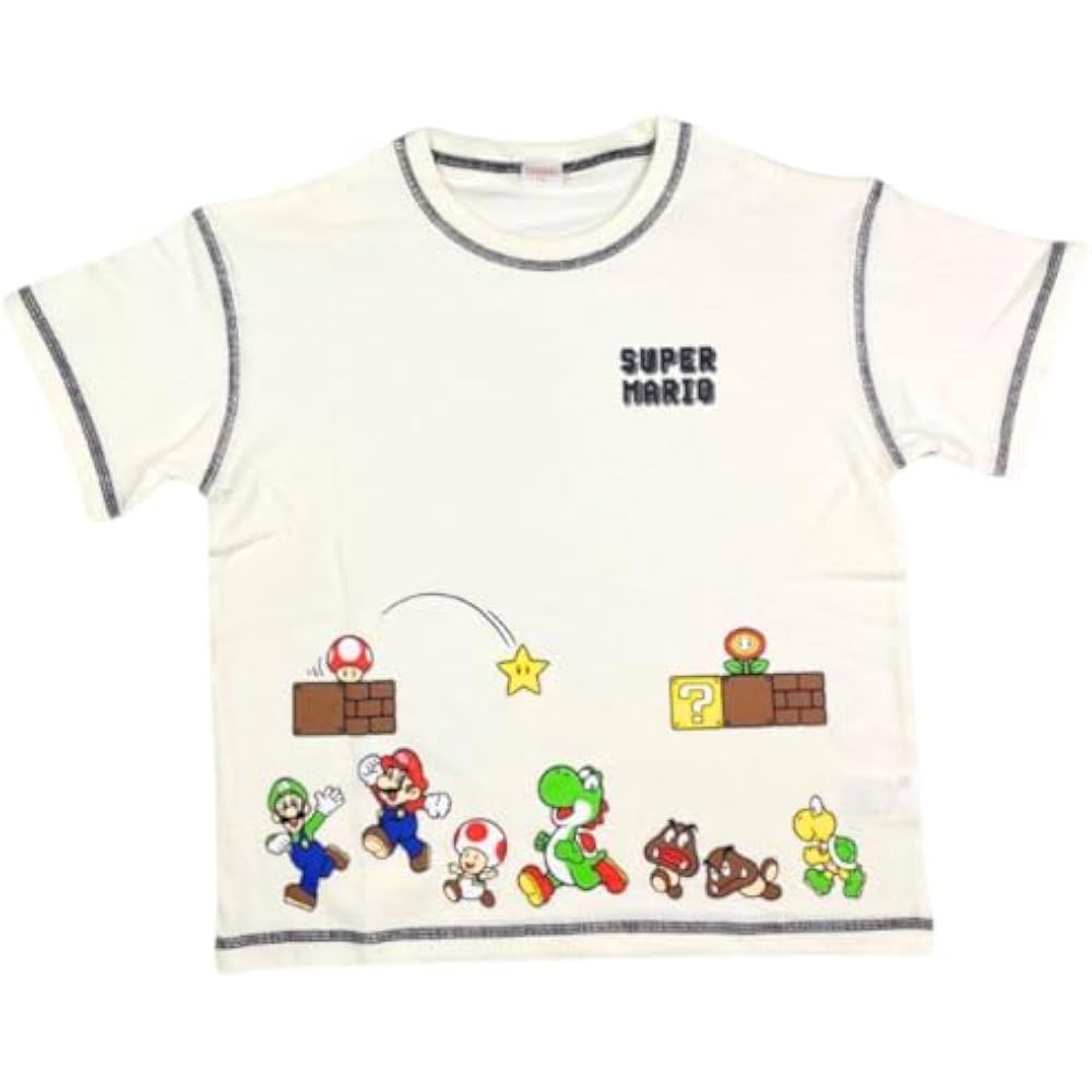 [Nakata Co., Ltd.] Super Mario Kids T-shirt, character print, short sleeve, for boys and girls, 1...