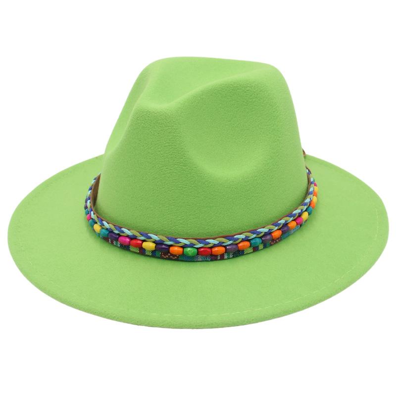 Top Hat Rainbow Hand-Woven With Accessories Ethnic Style Tibetan Hat Colorful Jazz Hat