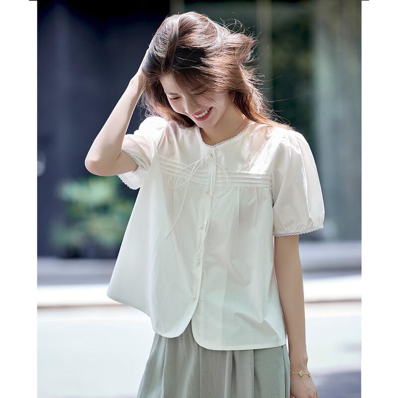 TERRE BLEUE Women s Loose Fit Short Sleeve Shirt L
