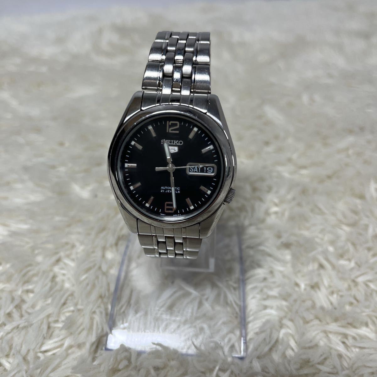 SEIKO5 Automatic Winding Black Dial Back Cover Skeleton Seiko Watch Seiko Five