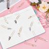 OLYCRAFT 12 pieces 6 colors paper clips gem enamel cat page bookmarks decorative office stationery document organization invitations notepads.