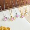 Pearl Angel Pink Heart Necklace Accessory Women's Small-Scale High-Class Collar Chain Women