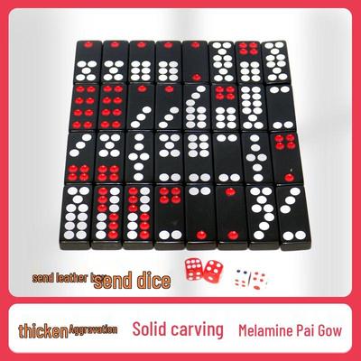 Large Pai Gow & Tien Gow Tile Set: 32-Piece Dominoes with Dice for Adults