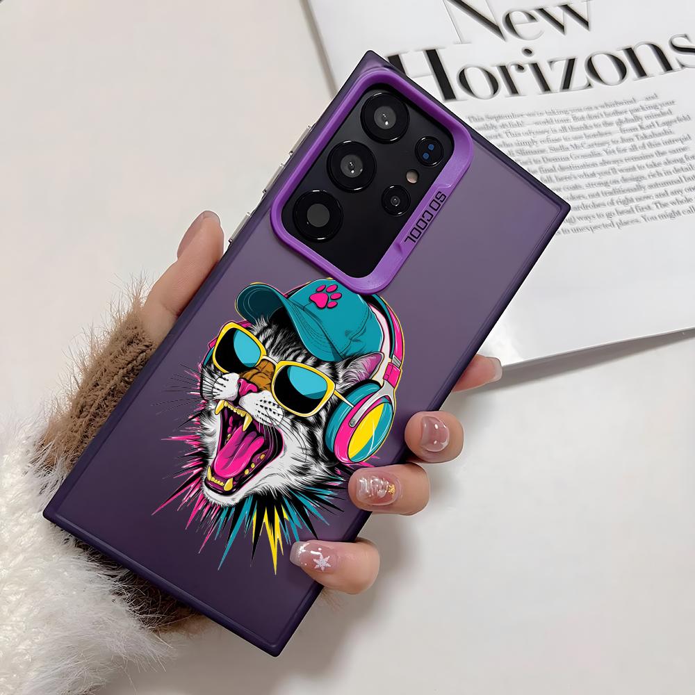 

Cute Cat and Dog Phone Case For Samsung Galaxy S25 Edge S24 S23 S22 S21 S20 Ultra Funda Silicone Silver Cover Galaxy S21 FE 5G