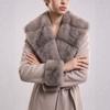 High-end mink fur collar double-sided cashmere coat women's LP wind winter long whole mink woolen splicing coat
