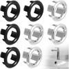8Pcs Bathroom Kitchen Sink Overflow Ring,Bathroom Kitchen Sinks Basin Trim Cover Round Hole Insert In Caps,Hollow Ring Triangle Replacement Ceramic