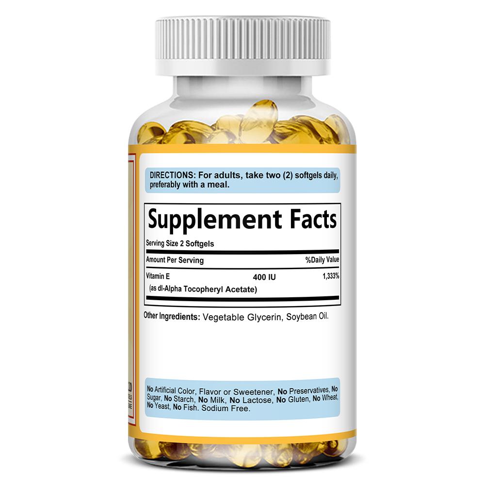 Bunkell Vitamin E 400 IU Softgels, 120 Count