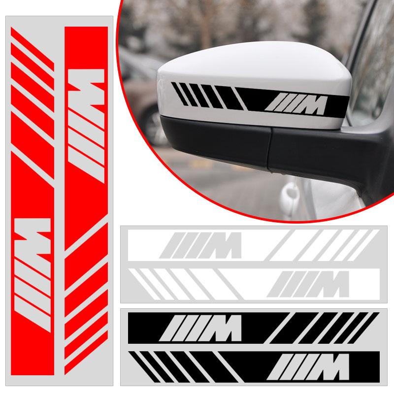 Samolepky s pruhy na auto Reflexní vinylové nálepky na zpětné zrcátko Dekorace pro BMW Performance X3 X5 X2 X4 X6 X7 E28 E30 E34 E53 E61