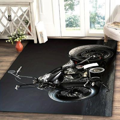 Vintage Klassische Motorradgarage 3D Gedruckter Teppich Wohnzimmer Retro Rennwagen Großer Teppich Heimdekoration Schlafzimmer Rutschfeste Fußmatte