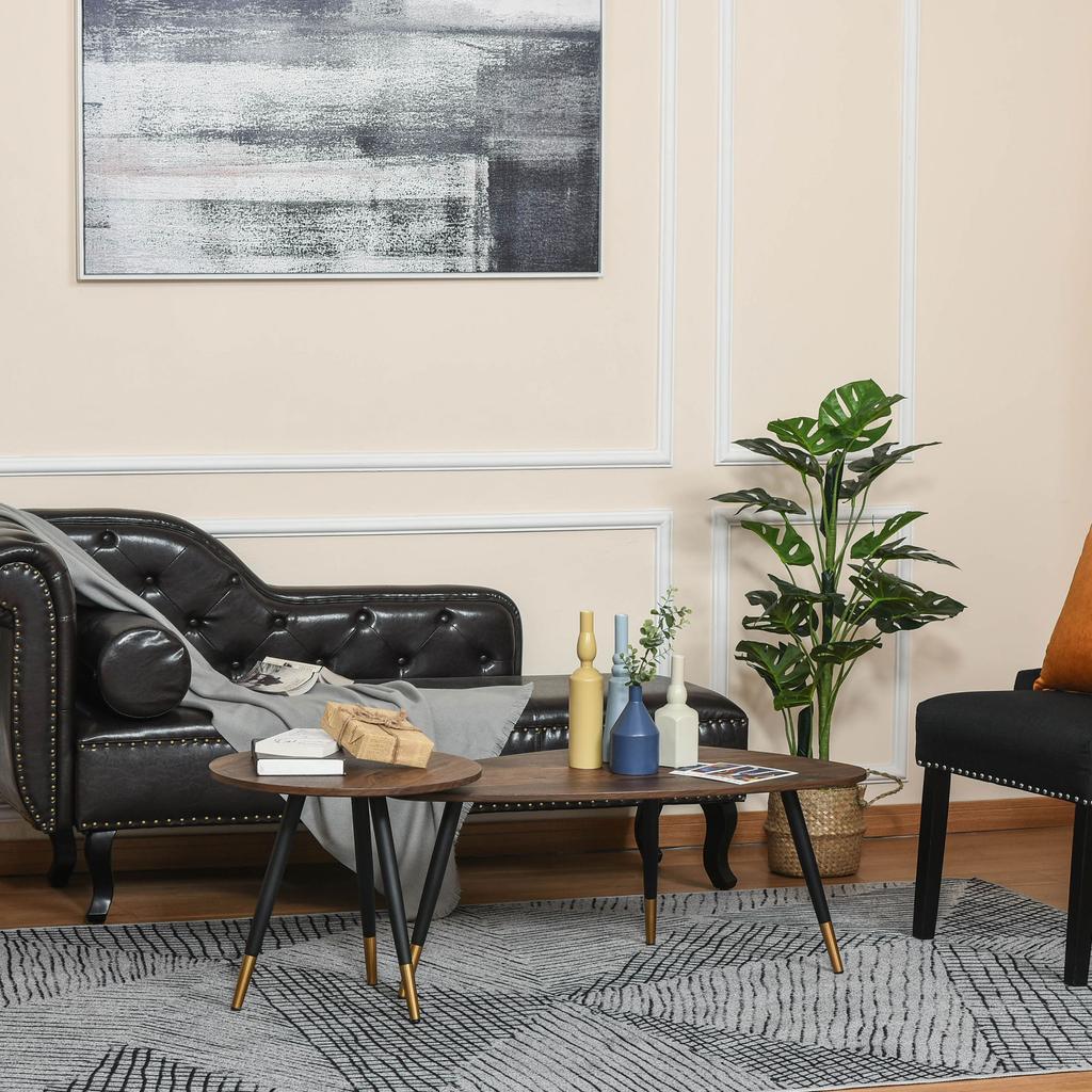 Set of Two Scandinavian-Style Coffee Tables - Walnut
