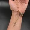 Rosary Bracelet Christ Prayer Wristband Round Metal Rosary Bracelet Favor Catholic Mini Rosary Beads Bracelet For Women