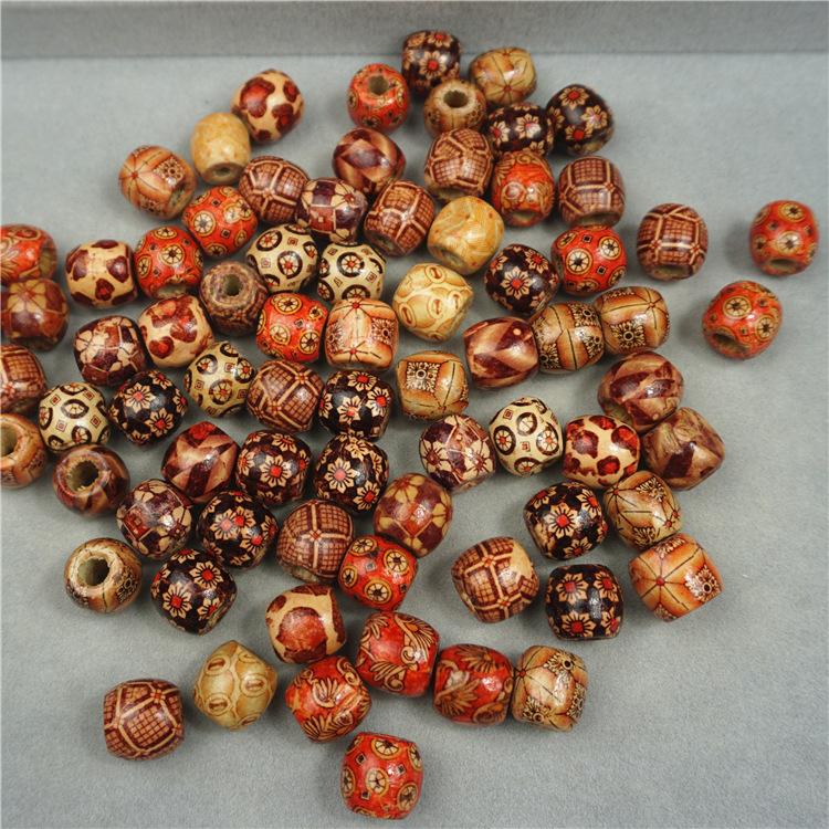 50pcs/lot Vintage Natural Big Hole Wooden Beads For Jewelry Making Loose Spacer Beads DIY Bracelet Necklace Accessory