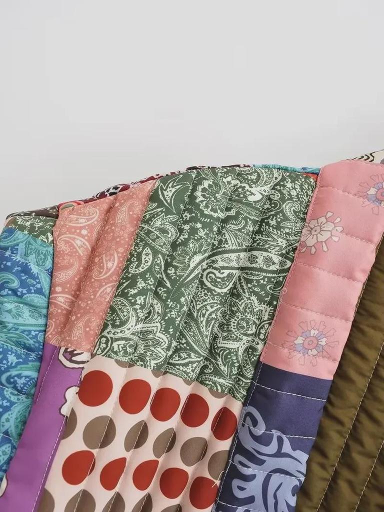 2023 Fall Women's European & American Street Fashion Print Vest Jacket - Short-Sleeve Style