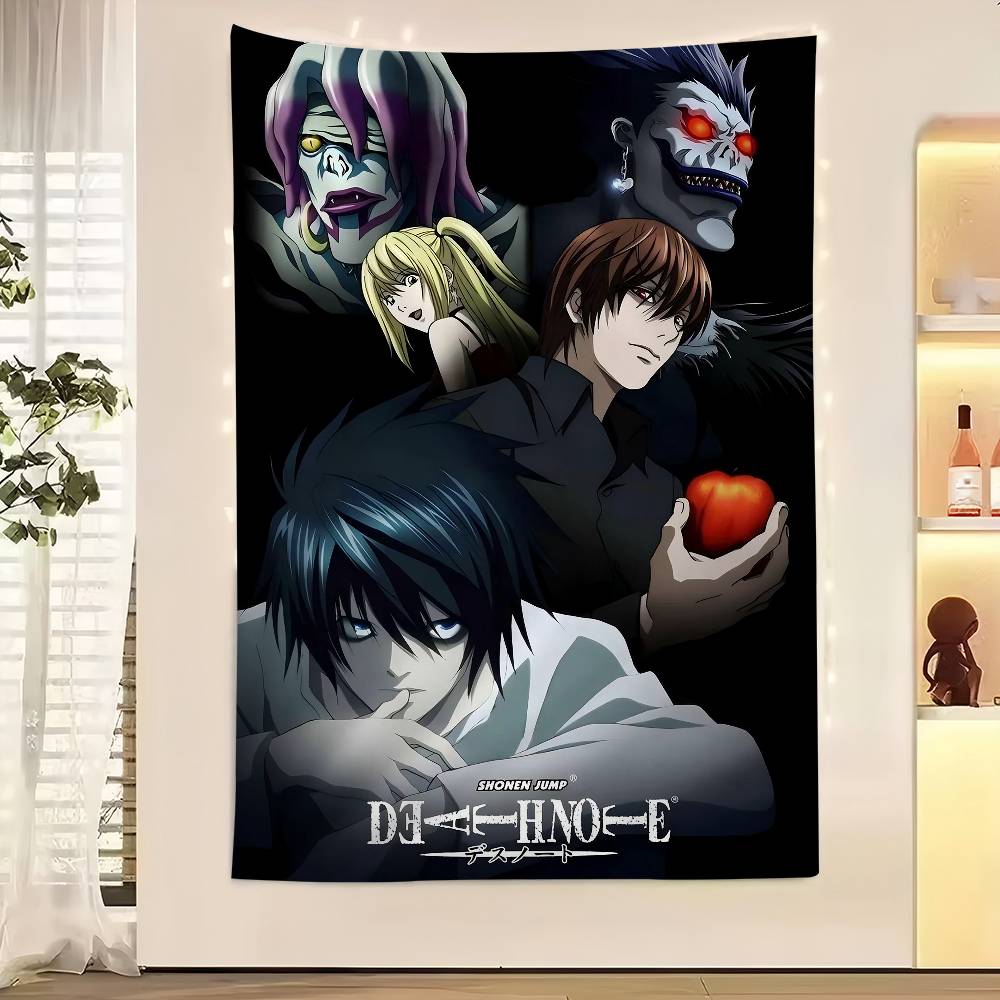 Anime DDeath NNote Japan Cartoon Tapestry Art Printing Japanese Wall Tapestry Anime Wall Hanging Home Decor