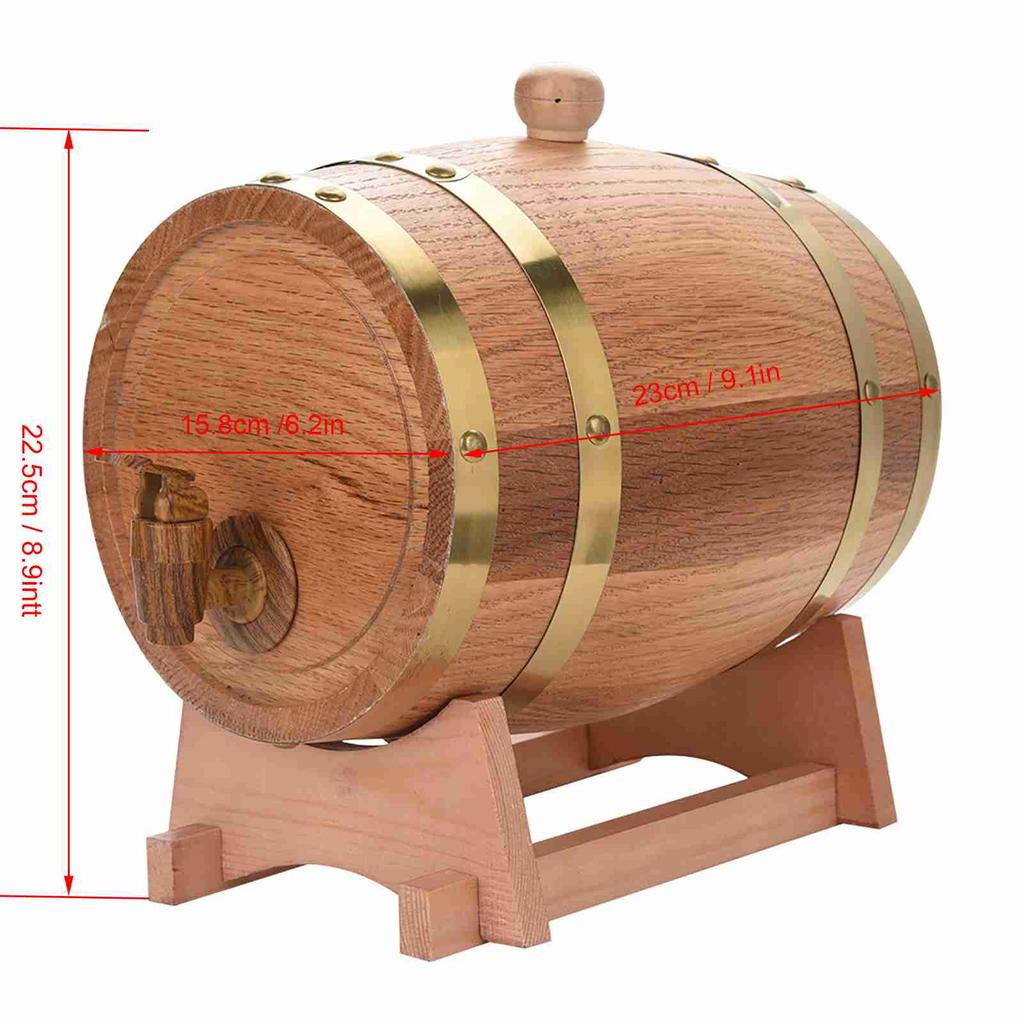 10L 5L 3L 1.5L Oak Barrel Vintage Wood Oak Timber Wine Barrel for Beer Whiskey Rum Port