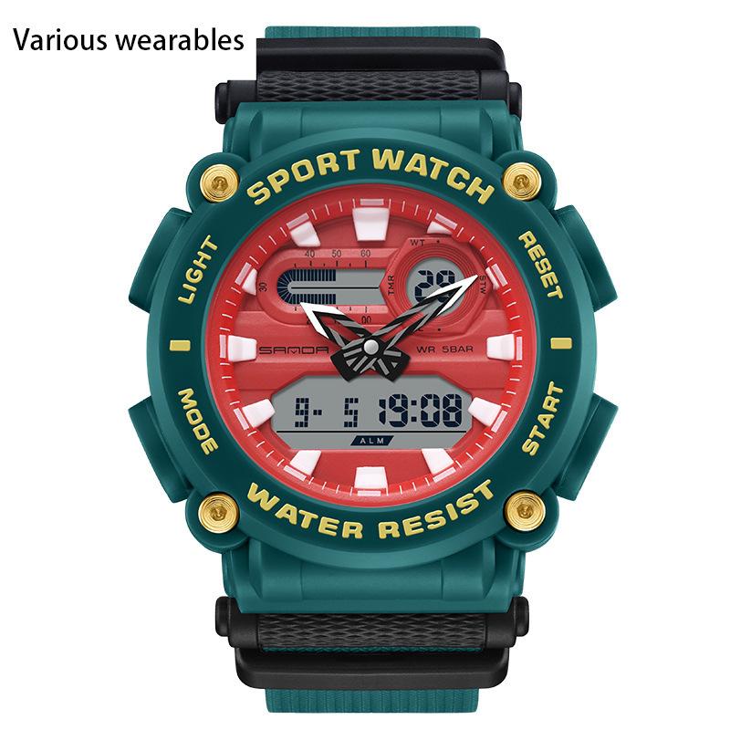 New Electronic Watch Multifunctional Outdoor Sports Green Light Waterproof Men's Watch Simple Creative Watch