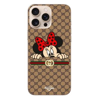 Case - Gucci - Iphone 16 Pro Max - Soft - Black - Minnie Motif