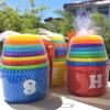 Children Foldable Stacking Cups Early Education Puzzle Toy Hand Speed Competition Brain Training Activity Featuring Numbers Letters Shapes