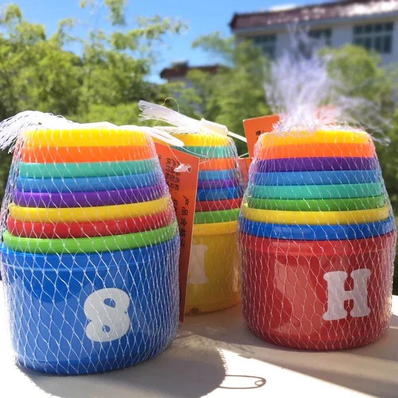 Children Foldable Stacking Cups Early Education Puzzle Toy Hand Speed Competition Brain Training Activity Featuring Numbers Letters Shapes