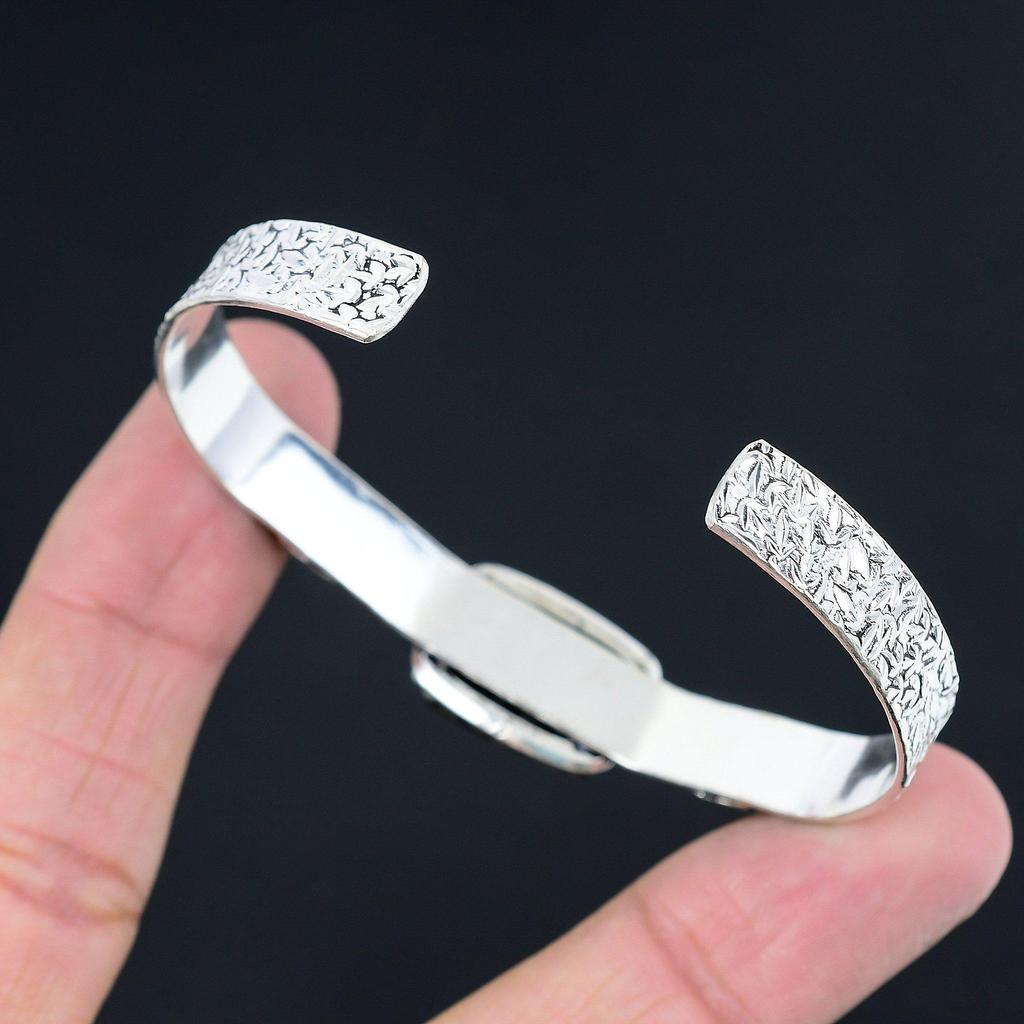 Sisters Day Deal Dendritic Tiger Stone Sterling Silver Artisan Bangle Jewelry
