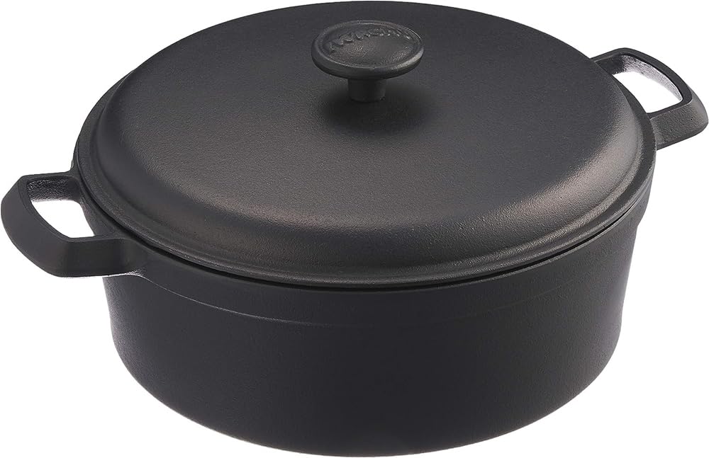 

Iwachu Family Stew Pan 23, Black Finish, Inner Diameter: 23.5cm, Induction Compatible, Nanbu Ironware, 21639