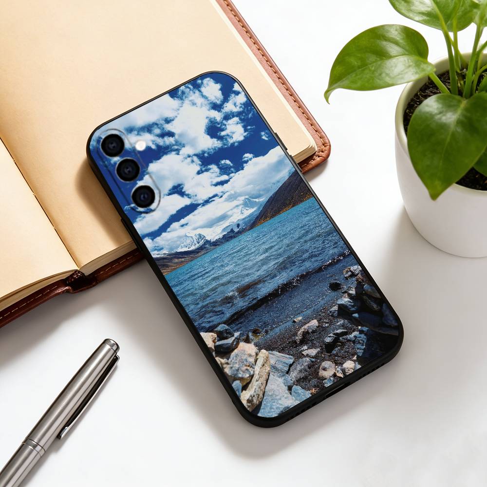 

Snow mountain Phone Case For Samsung Galaxy A73,A72,A71,A70,A53,A52,A51,Others Soft Black Cover Samsung a73 5g